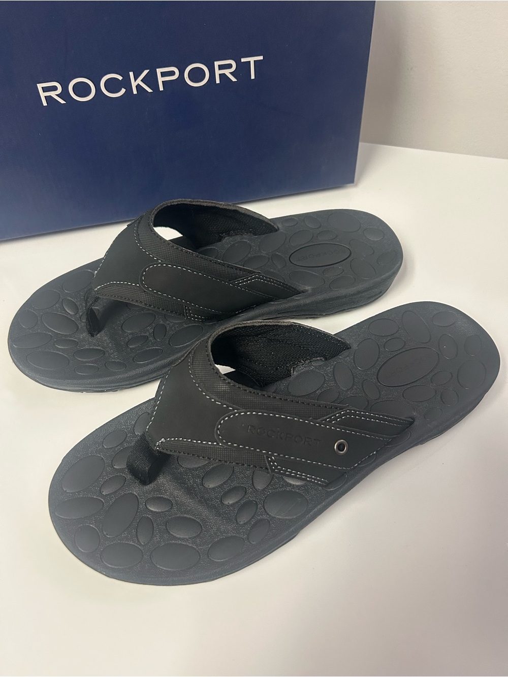 Rockport Black Men's Comfort Flip Flops